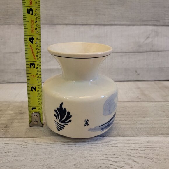 Hand Painted Delft Holland Ceramic Vase With Windmill Design - Picture 8 of 8